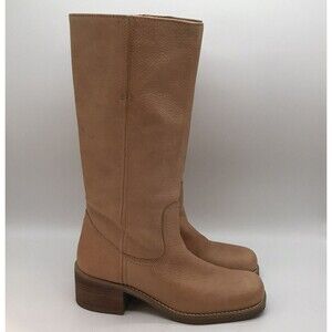 Amanda Smith Austin Riding Campus Boots Women's 8.5M Tan 13" Soft Leather Brazil